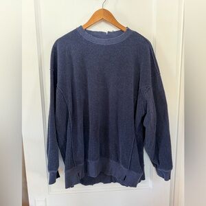 Aerie Navy Terrycloth Oversized Sweatshirt